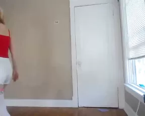 Busty blonde is showing off