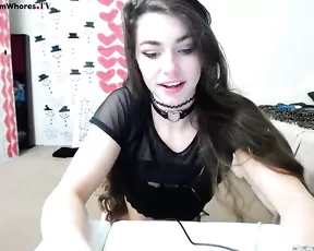 Petite brunette sucked and fucked on cam