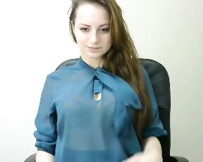Brunette webcam model is oiled