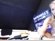 Blonde takes on two dicks