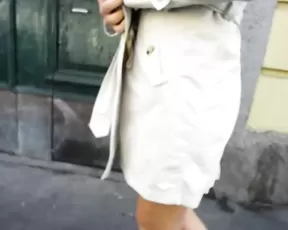 Babe with sunglasses sprayed