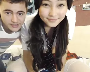 Naughty barely legal webcam chick plays with dildo
