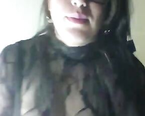 Blonde with nice tits jerking off her lover on cam-chat
