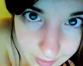 Sassy wife in leopard leggings sucking cock