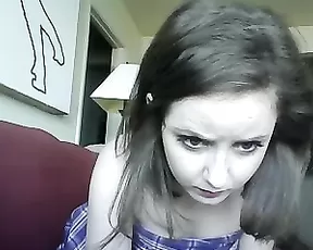 A brunette gets her legs up while masturbating her hole