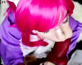 Lana_Rain pink hair teen masturbate pussy use red dildo webcam show