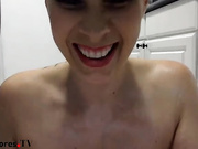 Gianna Michaels4u busty milf play with hitachi in kitchen webcam show