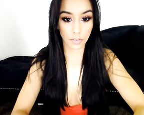 Funcpl22 brunette in red stockings hot masturbation glass dildo and hitachi webcam show