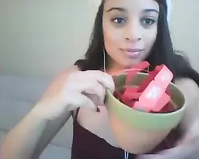 Redhead is getting licked