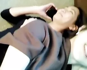 Cock loving brunette sucking a cock