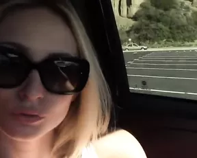 Haley Ryder outdoor fucking with dildo in car webcam show