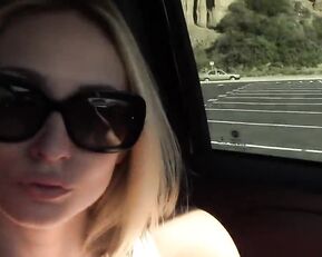 Haley Ryder outdoor fucking with dildo in car webcam show