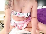 Hollycute juicy naked brunette webcam show