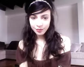 Faeluna nice teen brunette in clothes webcam show