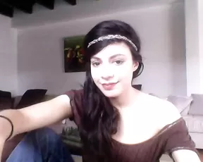 Faeluna nice teen brunette in clothes webcam show
