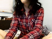 Brunette reaches an orgasm