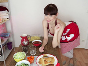 ManyVids Mylene in CUSTOM Food ass stuffing