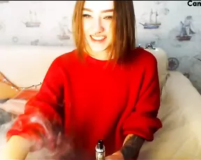 elisjankins teases  leading to anal dildo show