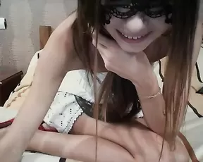 Cutie gets naked on the bed