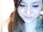 Huge sex toy for her bald twat