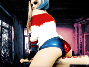Harley Quinn glass dildo