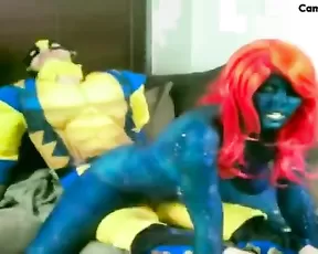 Leia Down Mystique Cosplay Fucks Wolverine