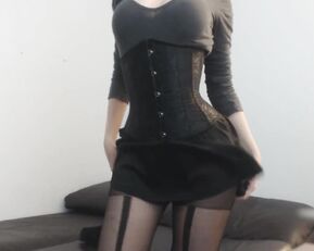 Jvktwrna teasing in a corset and tights