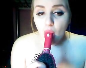 UK Teen 'Bunny' showing her chubby body and gagging