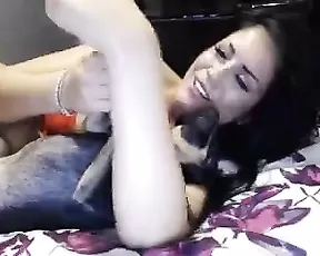 Beautiful blonde impales her smooth cunt on cock