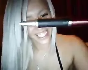 Busty chick teases on webcam