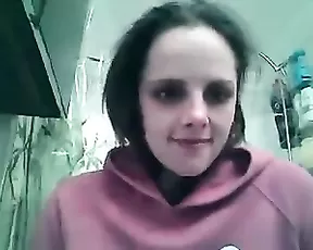 So pretty tattoe brunette girlfriend suck cock and laughs while make fun,!damn!