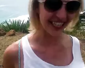 A slim faced brunette gets off on cam