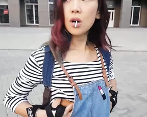 AsianDreamX HORNY ROLLER PUBLIC FLASHING plug dildo