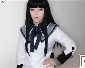 HentaiKitty Homura Blowjob and Footjob