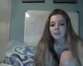 Brunette is massaging her sexy pussy