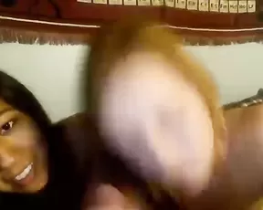 Curvy lesbians rubbing each other