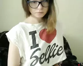 Blonde sits on a dildo