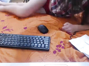 A slim blonde with nice tits gets teased on cam