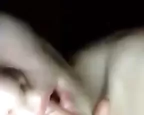 Blonde with plump tits jumping up and down a throbbing cock