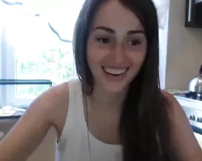 Brunette sucking on a throbbing and long cock
