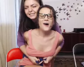 Brunette is sitting on a cock
