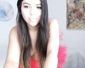 A huge dildo gets in a brunette