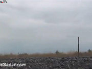 Petite brunette stuffing her face with cock