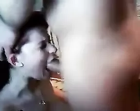 Perv_cpl18 brunette deepthroat blowjob in private show
