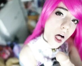 Lana Rain public bj pink hair teen webcam show