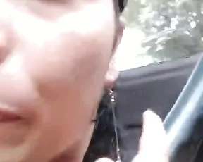 Apirka teen fingering in car webcam show