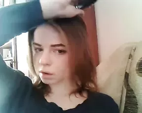 Brunette in socks gets her face fucked hard