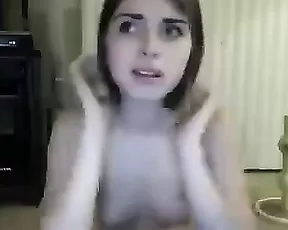Blonde is sticking a dildo in her cunt