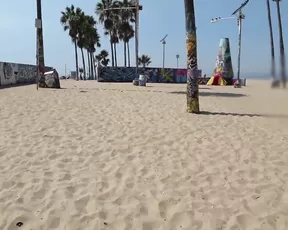 Ayumi - Anal plug and cum on public venice beach - Prem