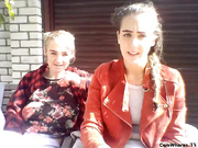 amazing babes lick  pussy and squirt outside